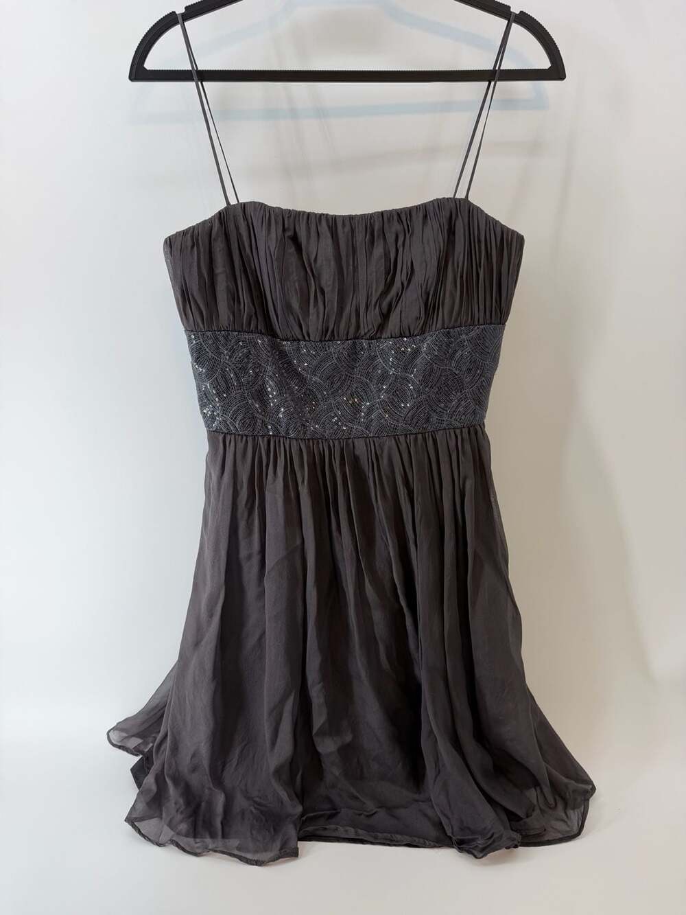 A.B.S. Allen Schwartz Silk Sequin Mini Dress Size 8 Y2K Cocktail Party